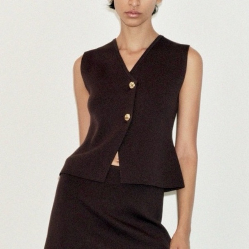 Zara Brown Knit Vest